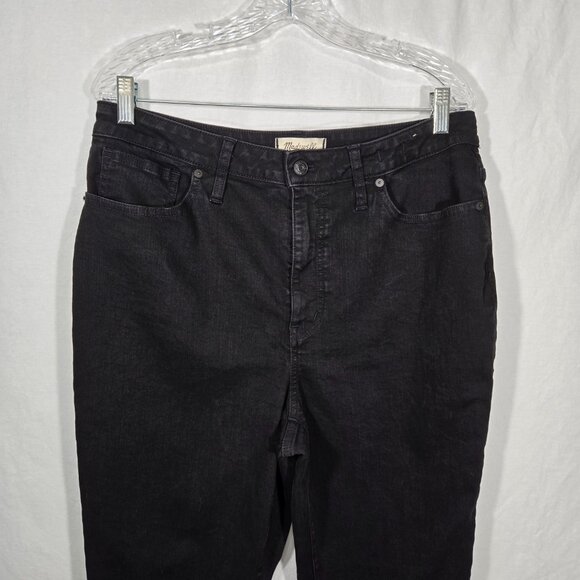 MADEWELL Hi-Rise Magic-Pockets CURVY SKINNY FLARE Black Jeans Women's Size 32. - Picture 3 of 17